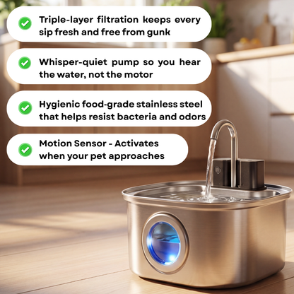 PuddlePaws - Wireless Automatic Pet Water Fountain